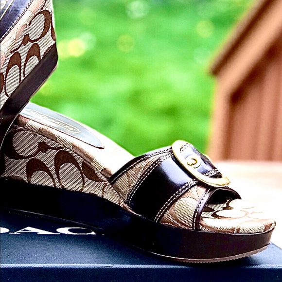 Coach Shoes - Just In Signature Coach Slip On Wedge Sandal